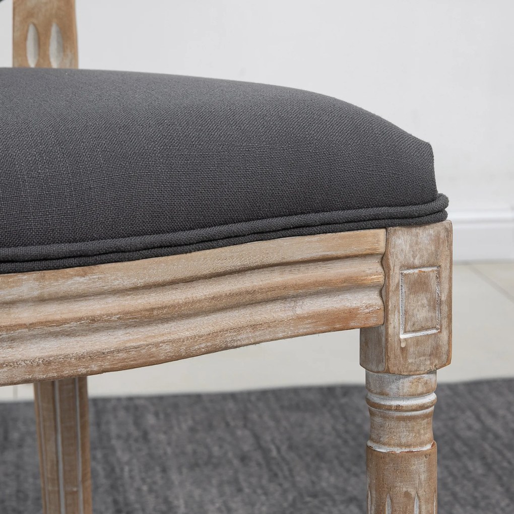 Conjunto de 2 Cadeiras sala jantar (MESA NÃO INCLUIDA) 56 x 49 x 96 cm, Cinzentas