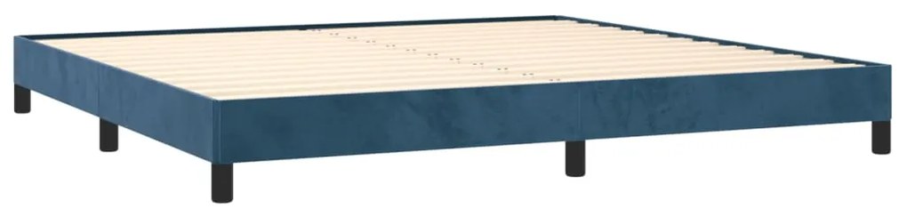 Estrutura de cama sem colchão 200x200 cm veludo azul-escuro