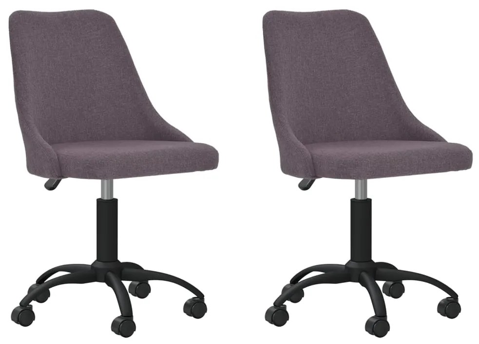 vidaXL Cadeiras de jantar giratórias 2 pcs tecido cinzento-acastanhado