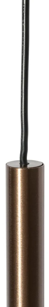 Sistema de iluminação de trilho moderno com 5 luzes pendentes bronze escuro 1-fase - Iconic Frini