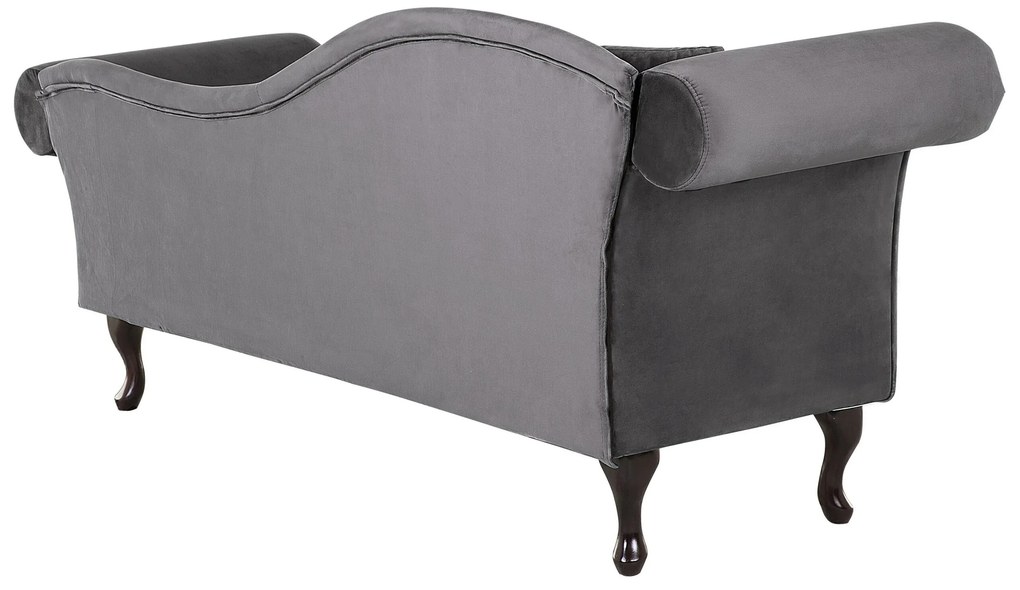 Chaise-longue em veludo cinzento apoio esquerdo LATTES Beliani