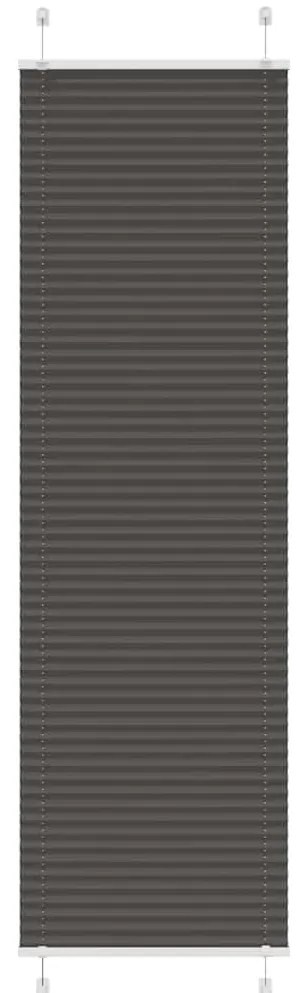 vidaXL Preto Plissada Cega 55x200 cm Largura Tecido 54,4 cm Poliéster