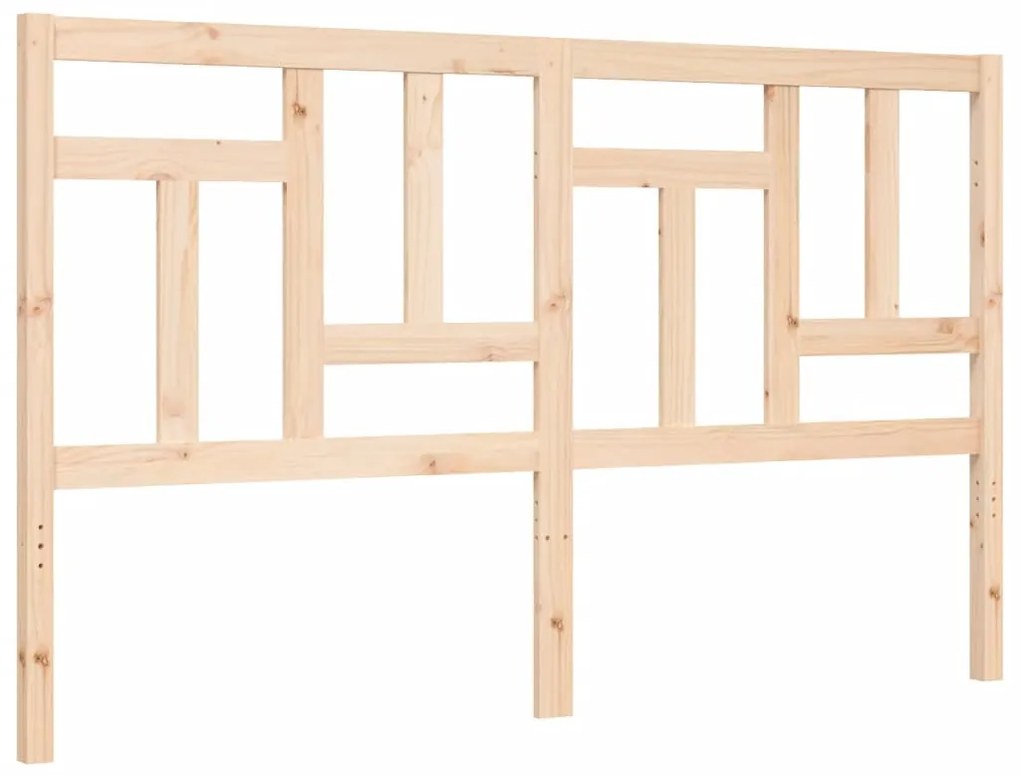 Estrutura de cama com cabeceira 160x200 cm madeira maciça