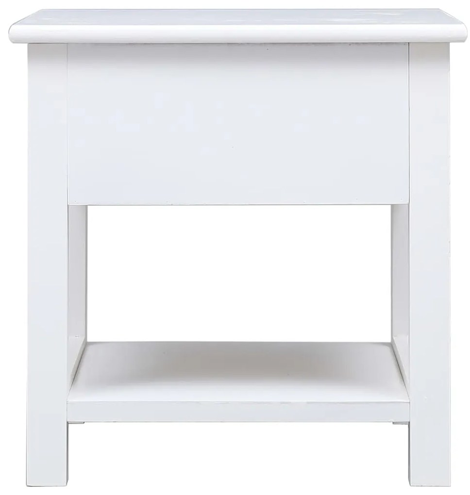 Mesa de apoio 40x40x40 cm madeira de paulownia branco