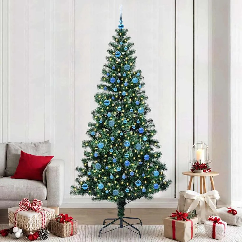 vidaXL Árvore de Natal Artificial Pré-iluminada Verde 240 cm