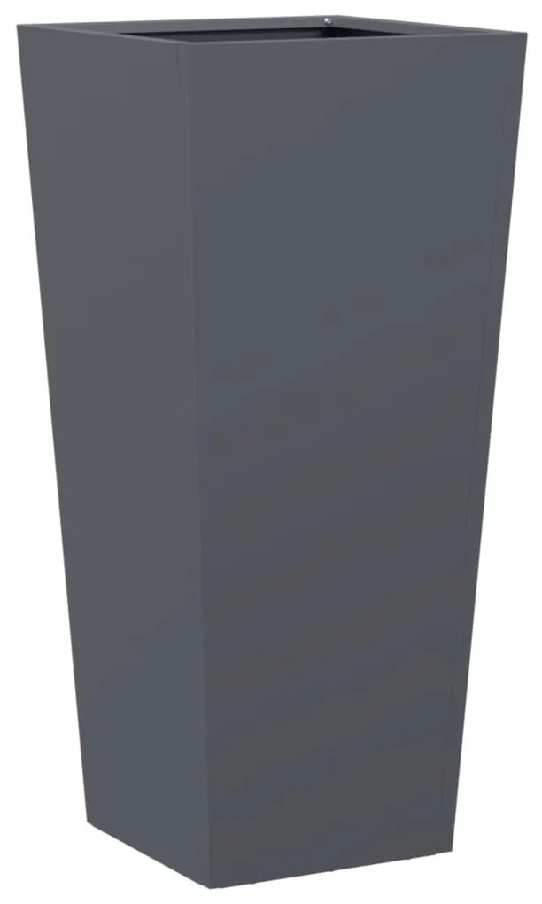 Vaso/floreira de jardim 2 pcs 35x35x75 cm aço antracite