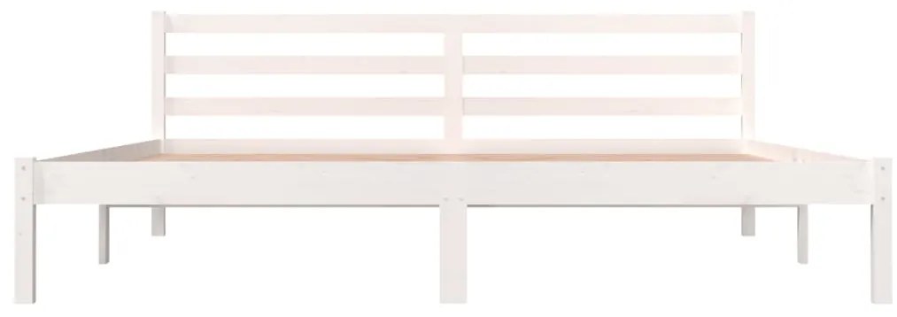 Estrutura de cama super king 180x200 cm pinho maciço branco