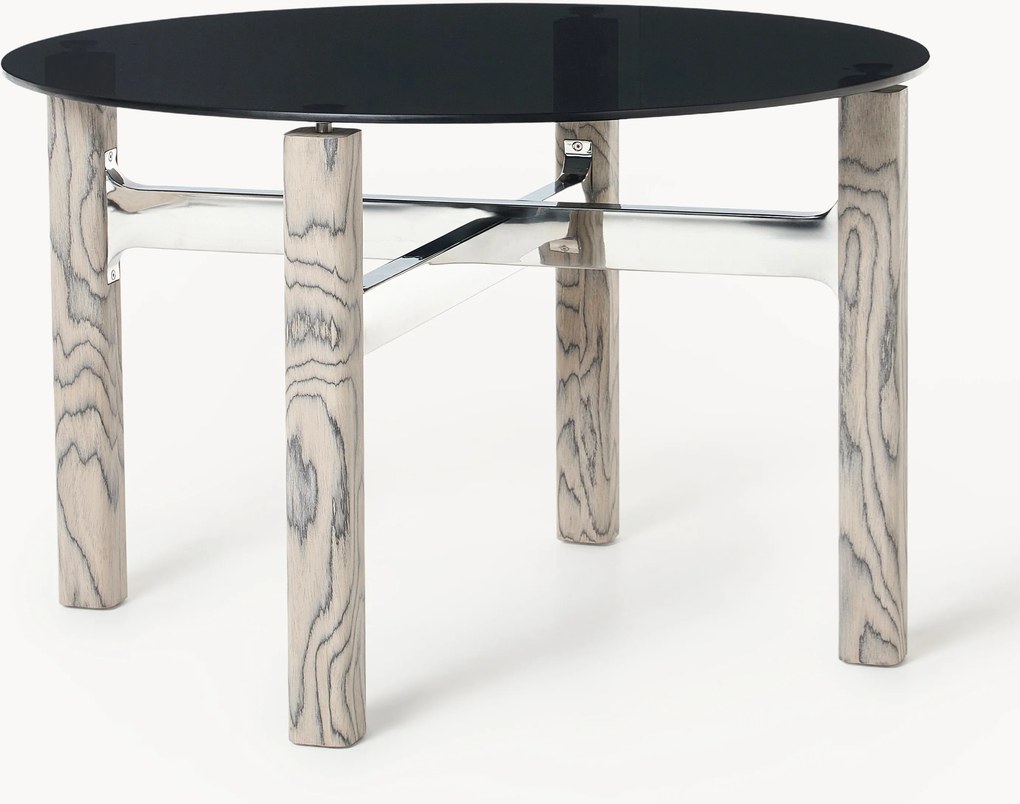 Mesa de jantar com tampo de vidro Sam, vários tamanhos