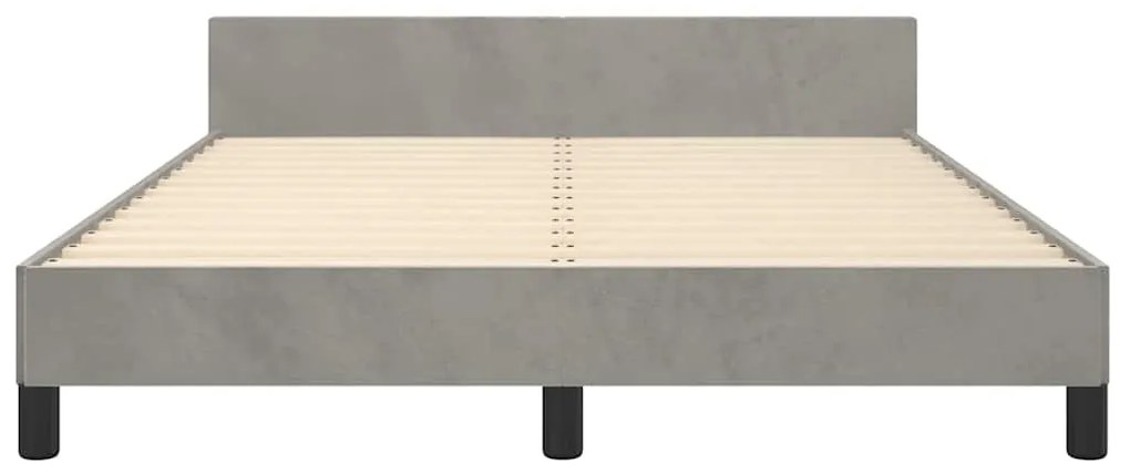 Estrutura de cama sem colchão 140x200 cm veludo cinzento-claro