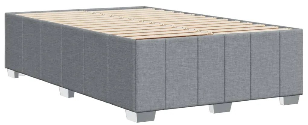 Estrutura de cama sem colchão cinza claro tecido