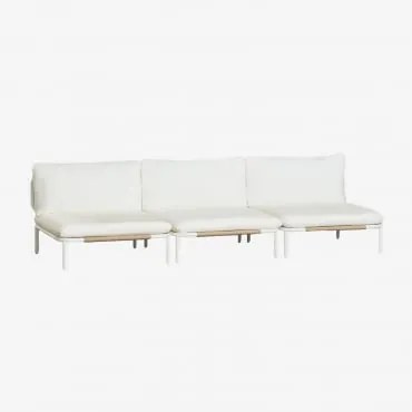 Sofá De Jardim Modular De 3 Peças Roubly Beige De Amêndoa - Sklum