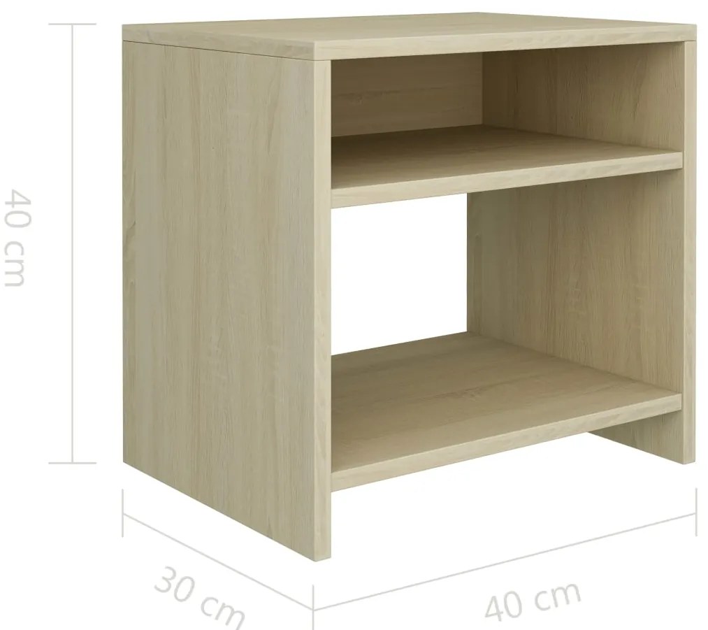 Mesa de cabeceira 40x30x40 cm derivados madeira carvalho sonoma