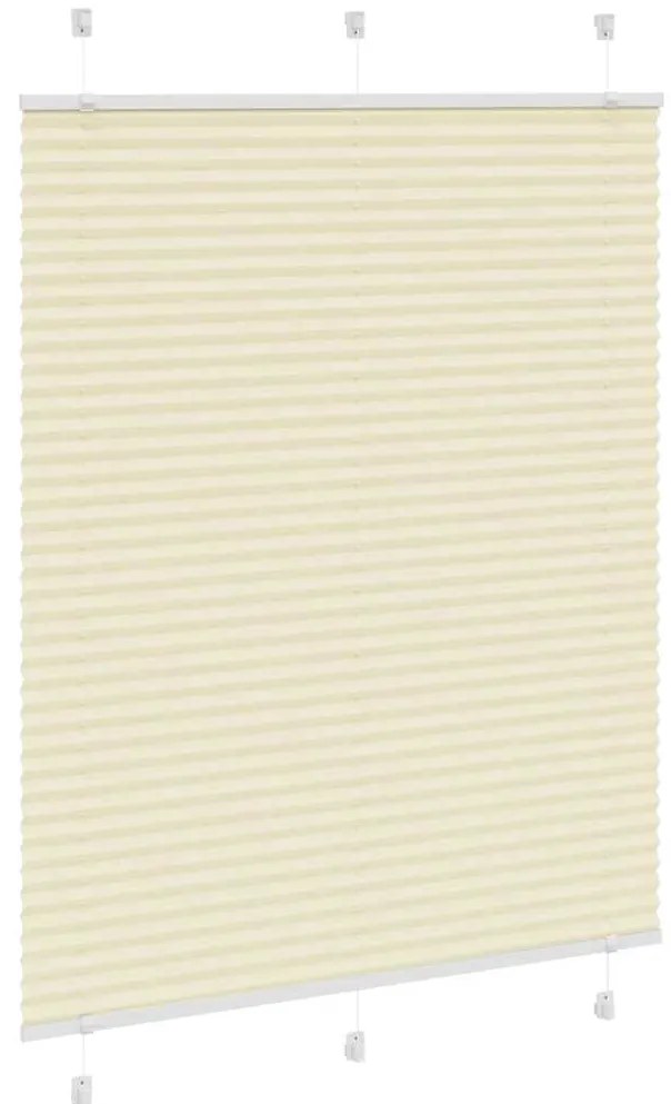 Creme Plissada Cega 105x100 cm Largura Tecido 104,4cm Poliéster