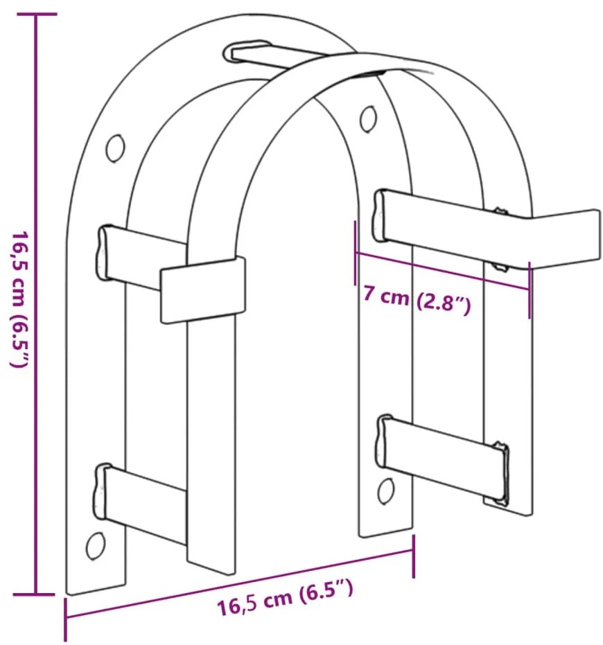 Suporte para brida de parede ferro preto