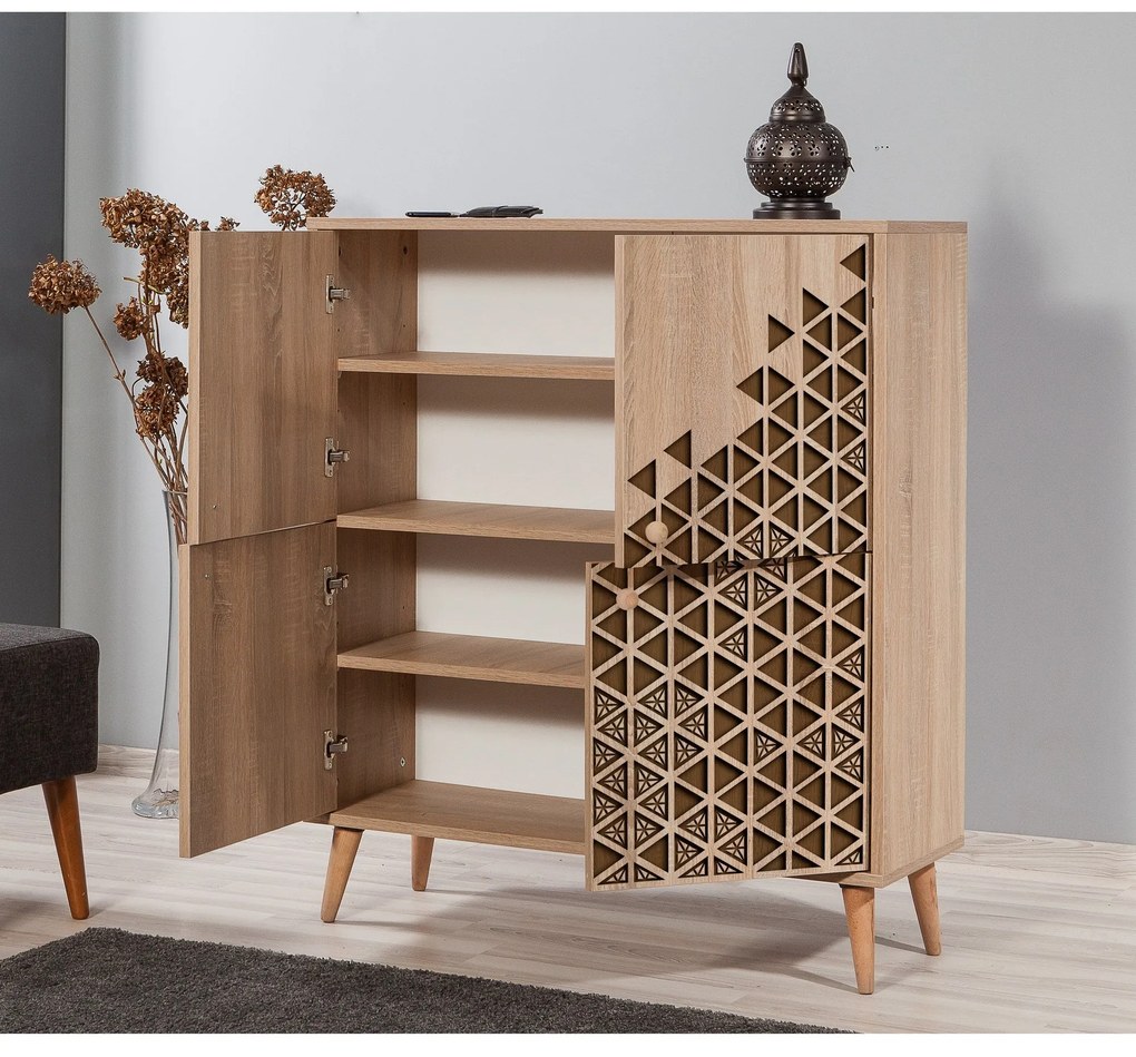 Armário Multiusos Multilux – Carvalho Sonoma – 95x111x36 cm