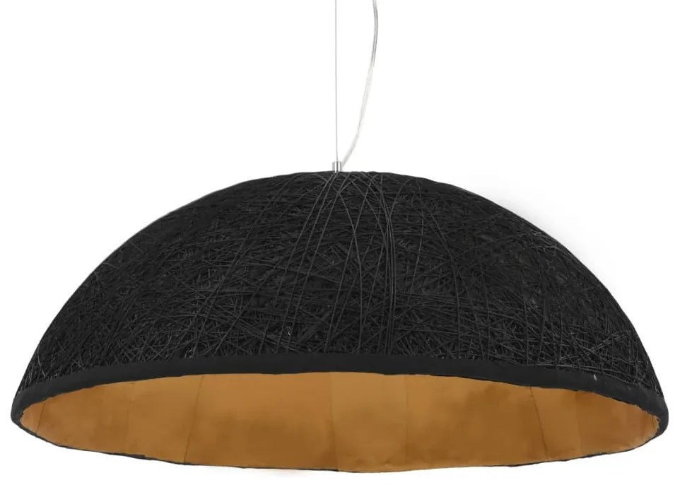 Candeeiro suspenso preto e dourado Ø70 cm E27