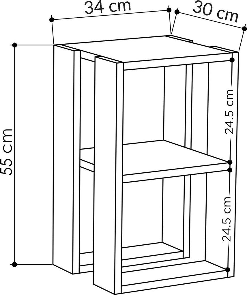 Mesa de Cabeceira "Carrara" - Mármore Carrara - 30x55x30cm - Design Mo