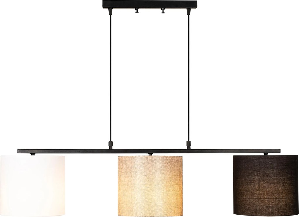 Candeeiro de Teto Valiz – Preto, Creme, Branco – 110 x 20 cm