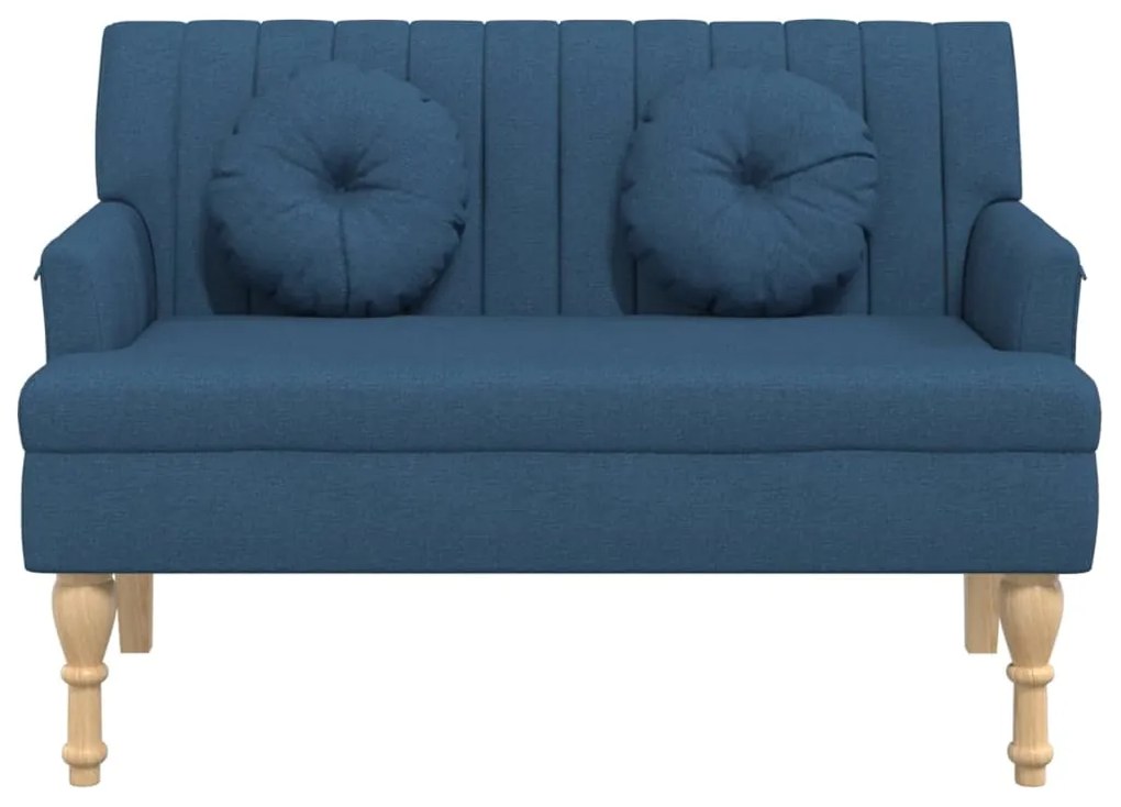 Banco c/ almofadões 113x64,5x75,5 cm tecido azul