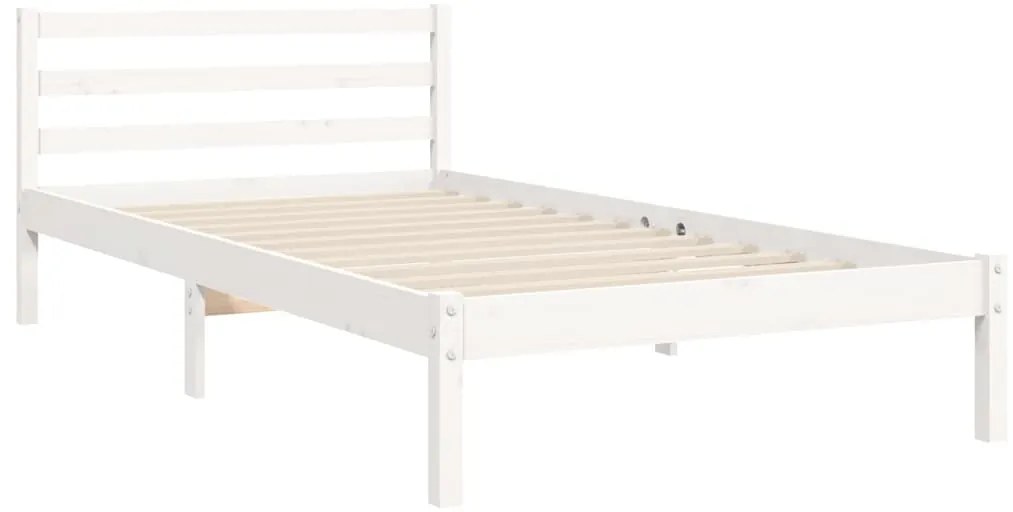 Estrutura de cama com cabeceira 90x200 cm madeira maciça