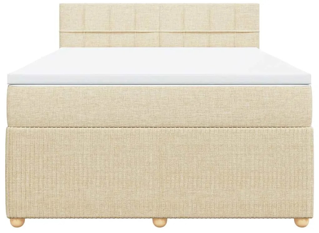 Cama com molas/colchão 160x200 cm tecido cor creme