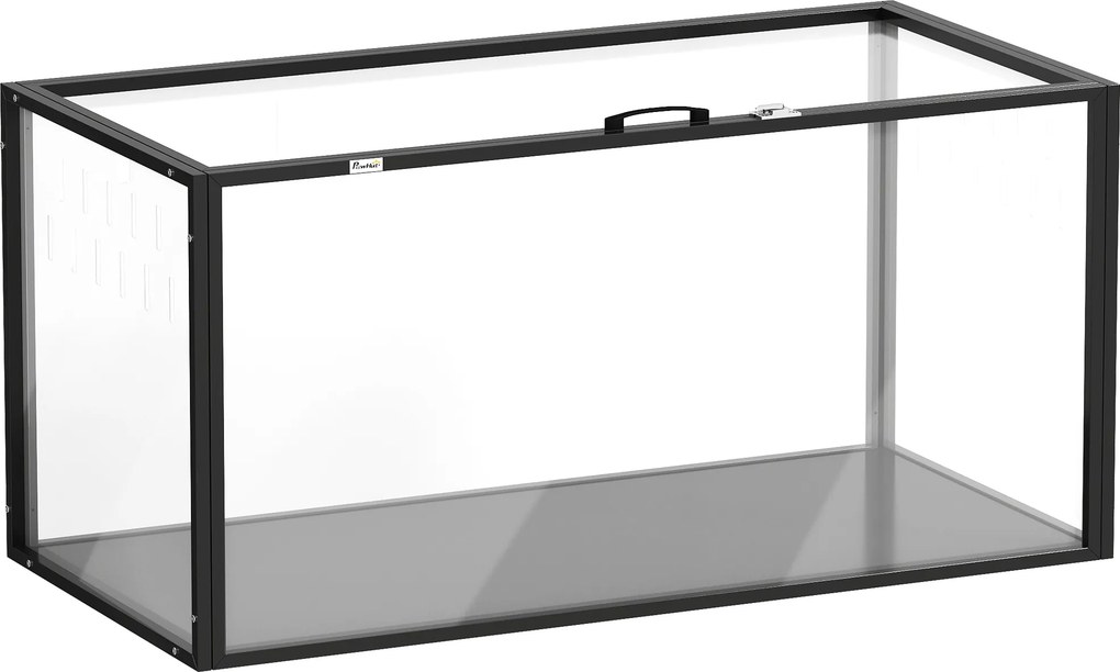 PawHut Gaiola para Hamster Habitat de Roedores Transparente com Vista Panorâmica 360° Anti-Mordidas 105x51x51cm Preto | Aosom Portugal