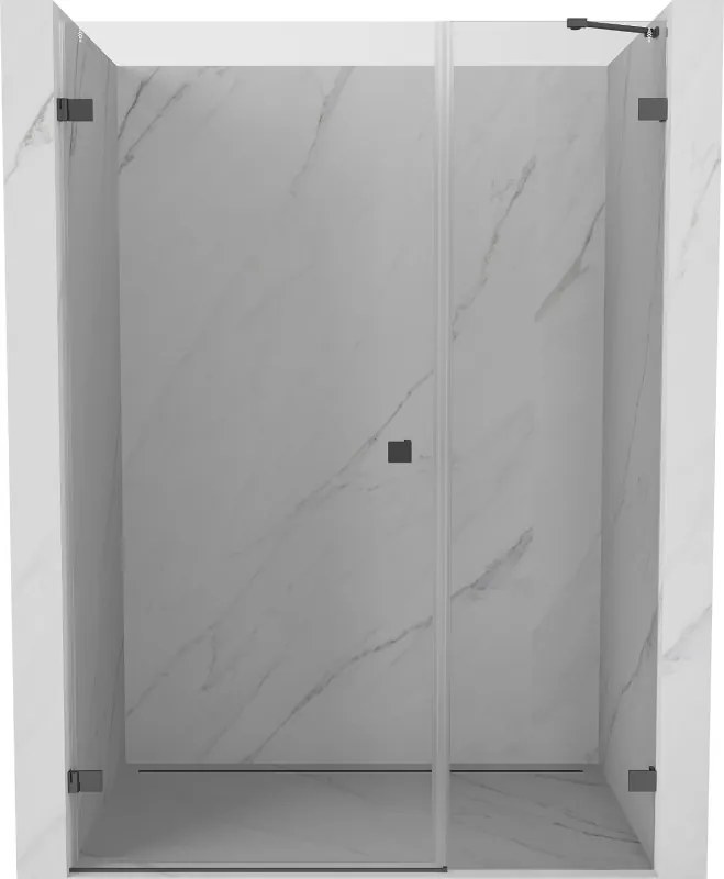 Mexen Lunar-B porta de chuveiro de abrir à esquerda 140 cm, transparente, gun metal - 832S-140-050-95-00-L