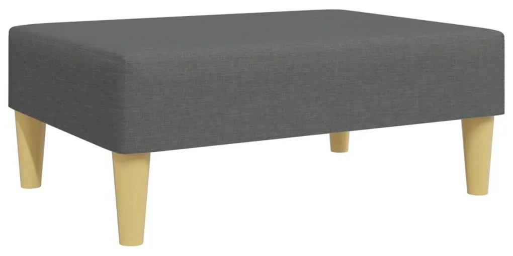 Sofá-cama de 2 lugares c/ apoio de pés tecido cinzento-escuro