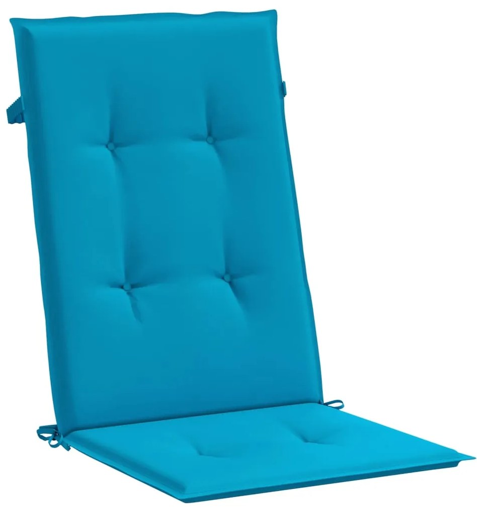 Almofadões para cadeiras altas de jardim 2 pcs tecido azul
