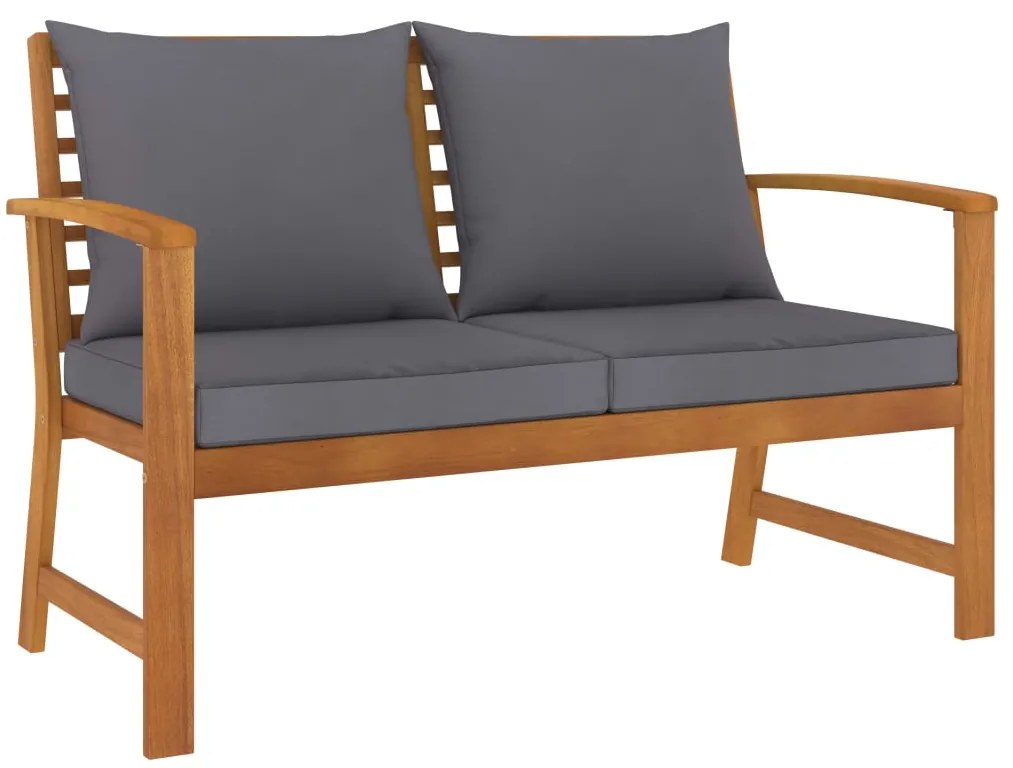 3 pcs conjunto de lounge de jardim com almofadões acácia maciça