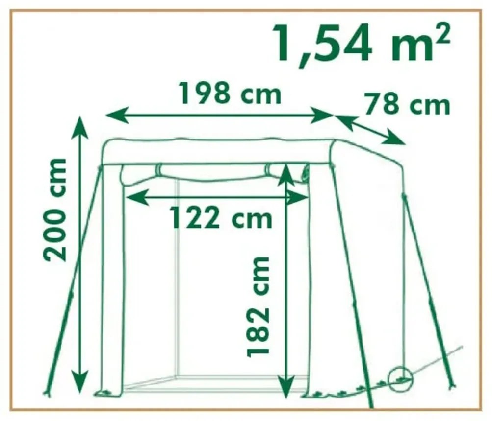 Estufa para tomates 198x78x200 cm