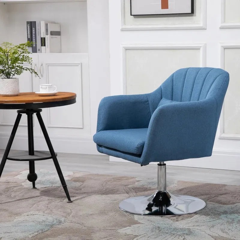Cadeira Giratória Dolphin – Azul – Design Nórdico