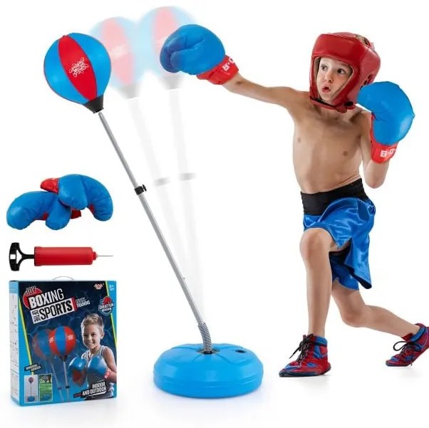 Kit de bolsa reflexiva Speed ​​Ball ajustável em altura de 122 a 154 cm com suporte e luvas