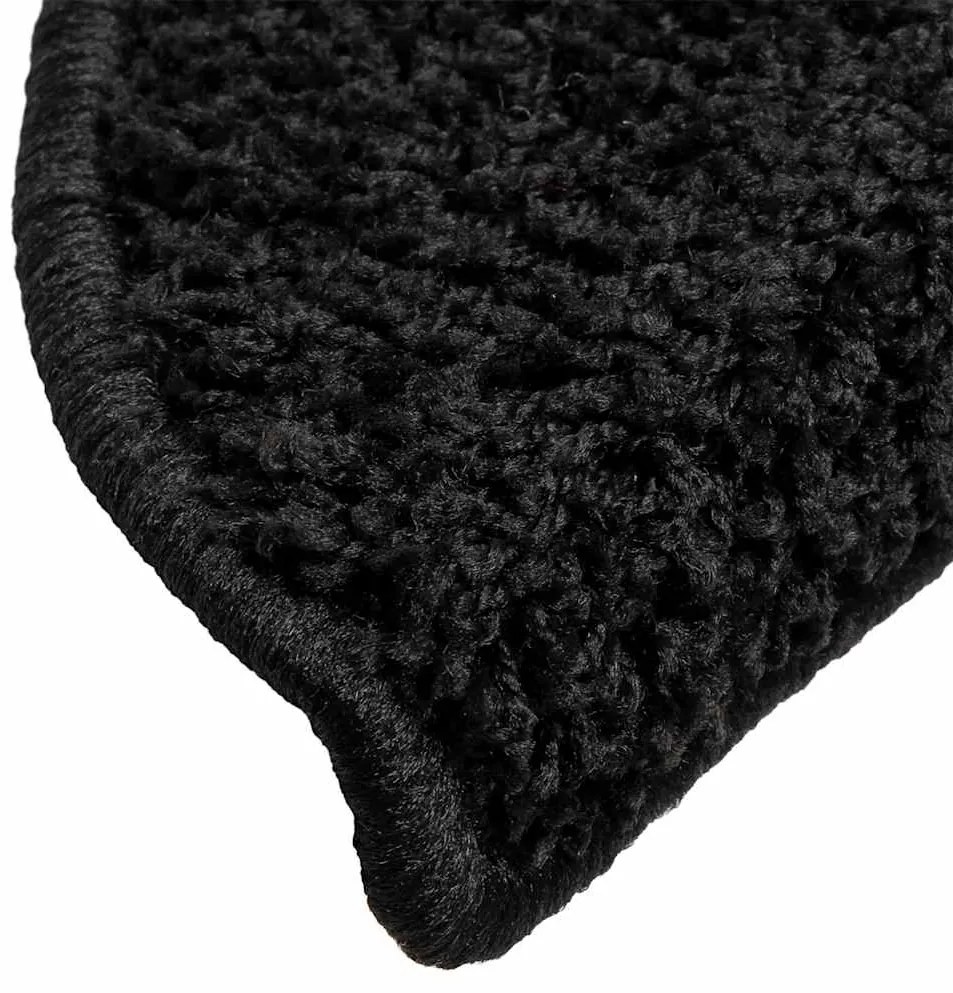 Tapetes de escada 30 pcs 56x17x3 cm preto