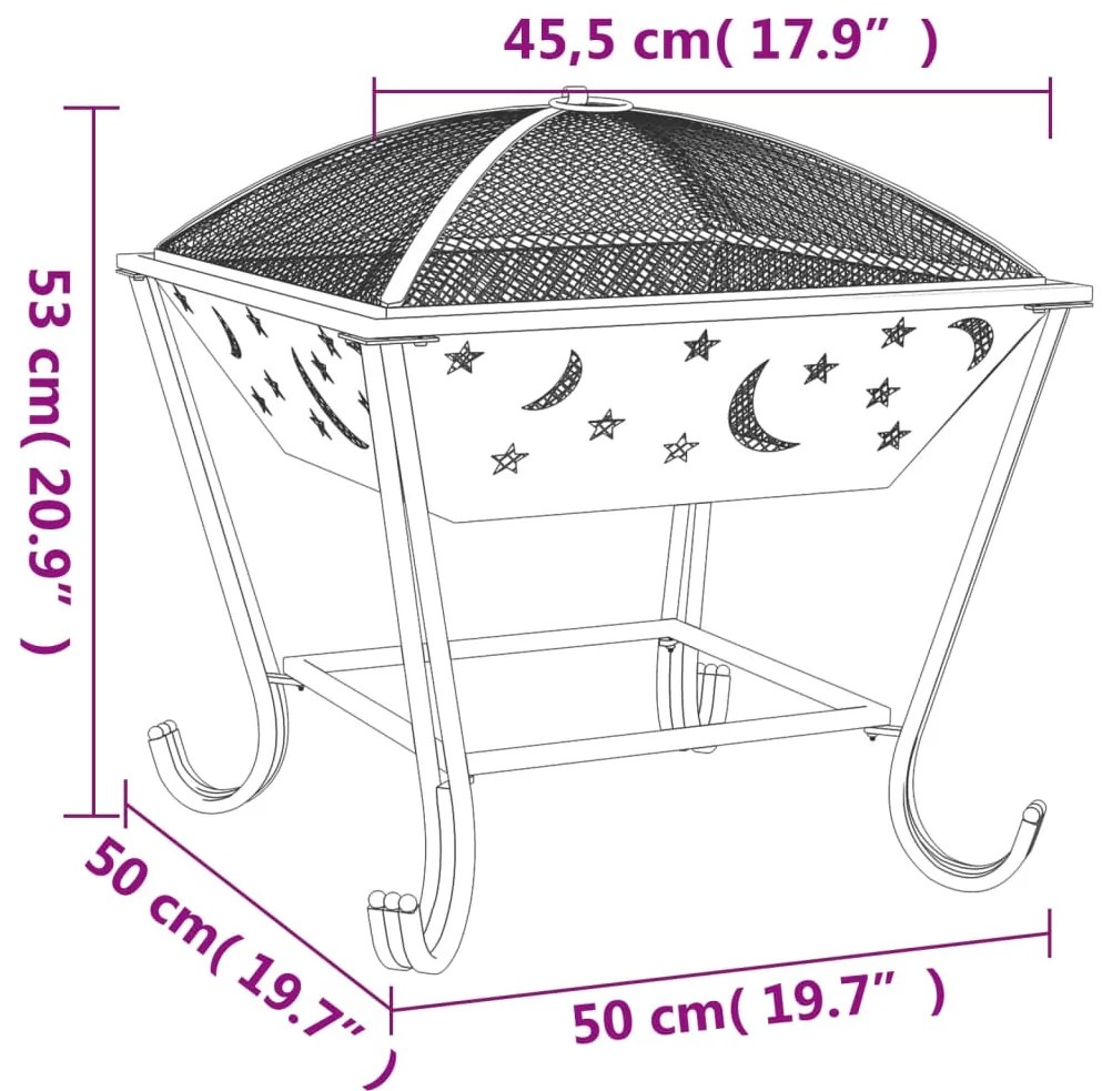 Braseira com atiçador 50 cm XXL aço