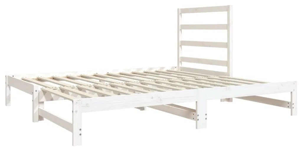 Estrutura sofá-cama de puxar 2x(90x190) cm pinho maciço branco