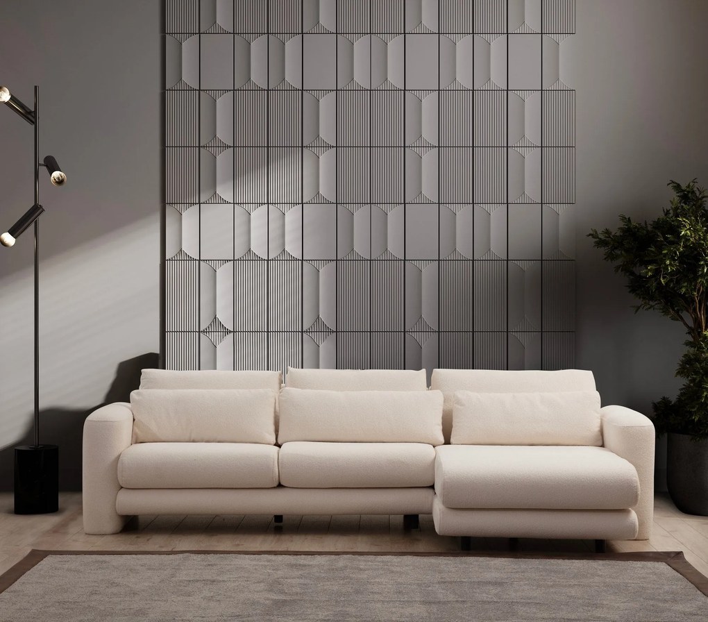 Sofá de Canto Lily – Creme – 290 x 165 cm