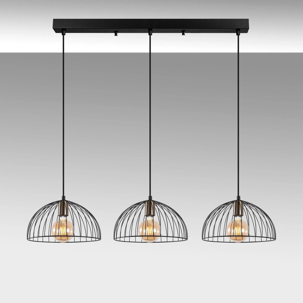 Candeeiro de Teto Telkure – Preto Antigo – 101 x 31 x 105 cm