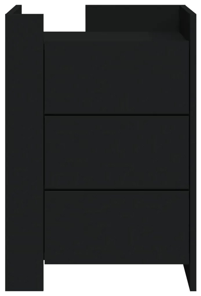 Mesa de cabeceira 45x50x65 cm derivados de madeira preto