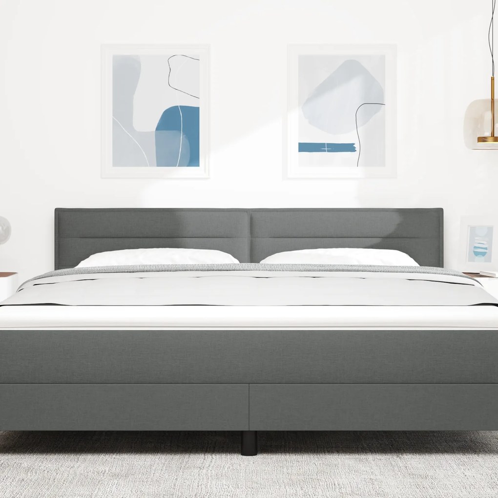 Cabeceira vidaXL Design Linhas Cinza Escuro 180 cm Tecido