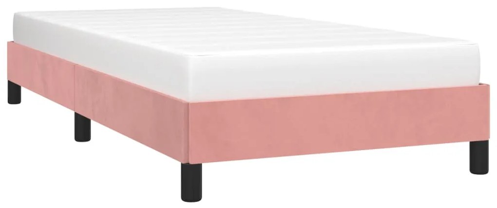 Estrutura de cama 80x200 cm veludo rosa