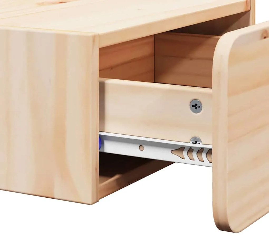 Mesa de Cabeceira Montada na Parede com gaveta 2 pcs Castanho