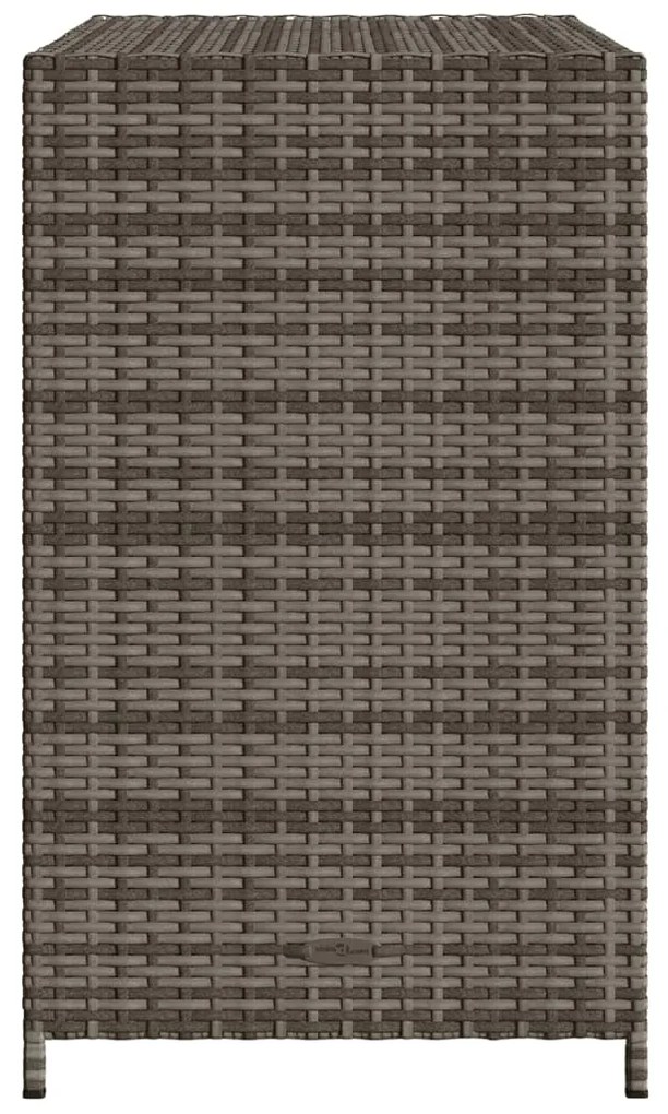 Armário de arrumação p/ jardim 83x45x76 cm vime PE cinzento
