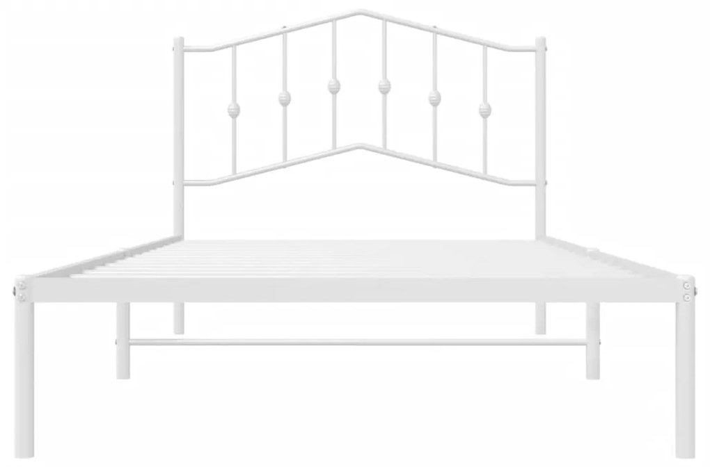 Estrutura de cama em metal com cabeceira 107x203 cm branco