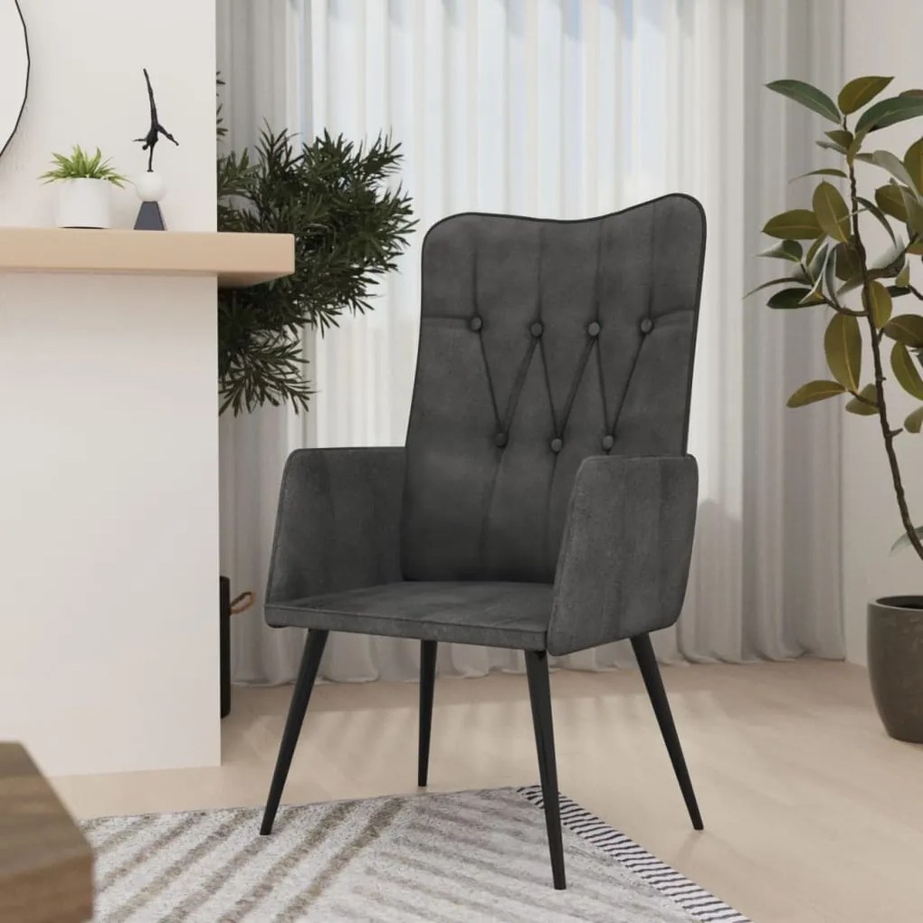 339654 vidaXL Poltrona de apoio lona preto