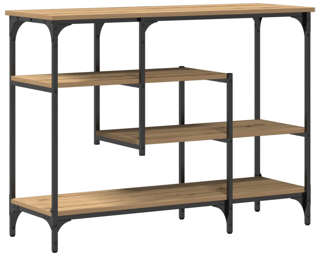 Mesa de Consola vidaXL Carvalho Artesanal 100x35x75 cm Madeira Engenha