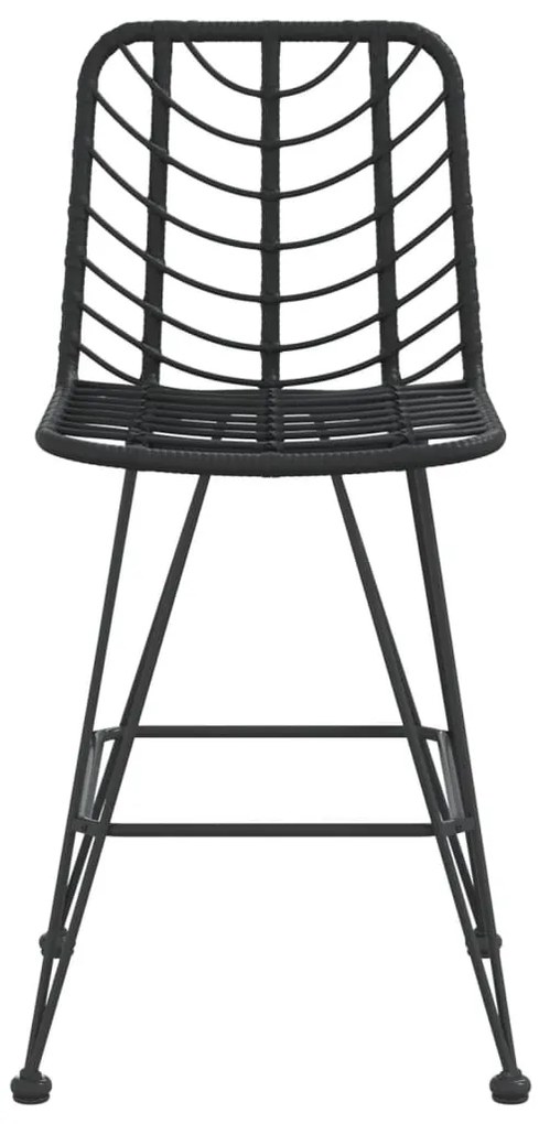 Bancos de bar 2 pcs 45x56x103,5 cm vime PE e aço preto