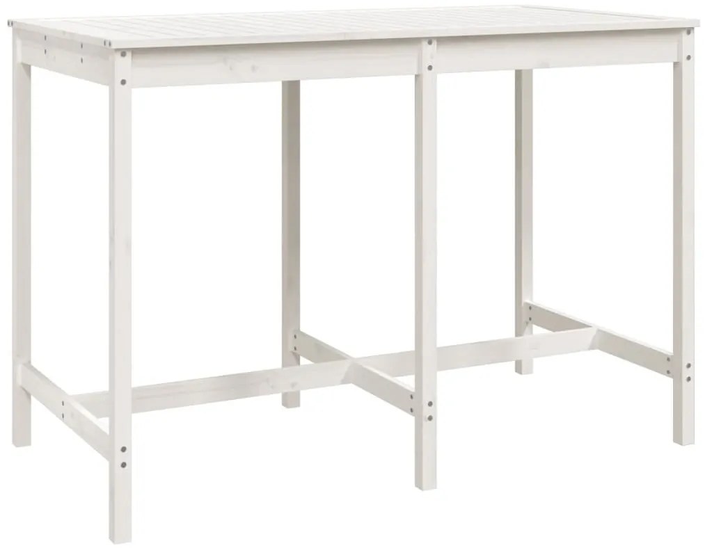 7 pcs conjunto de bar para jardim pinho maciço branco
