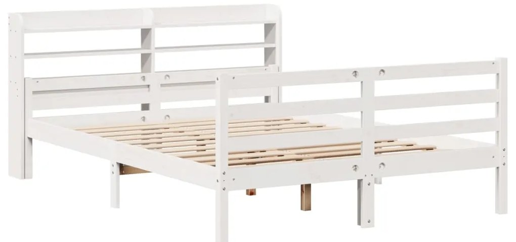 Estrutura de cama c/ cabeceira sem colchão 140x200 cm branco