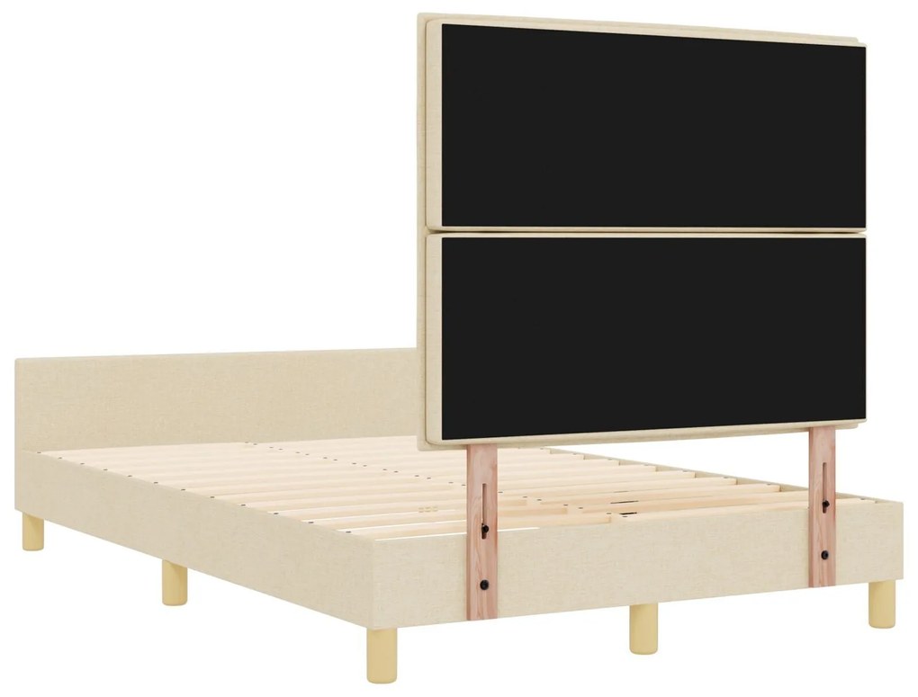 Cama de tecido Creme 160x200 cm vidaXL
